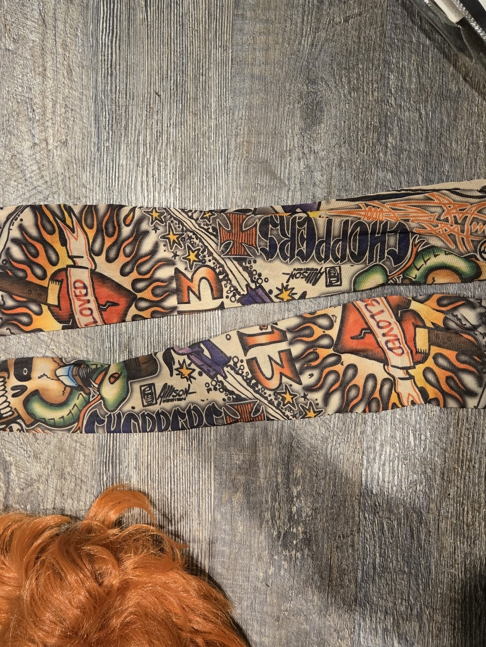 Ed Sheeran Inspired Costume Set | Red Wig Tattoo Arm Sleeves Halloween Celebrity - Picture 2 of 5